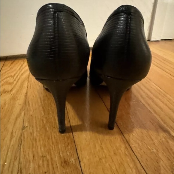 Cole Haan Black Ankle Boots with High Stiletto Heels and Textured Finish - Picture 3 of 6